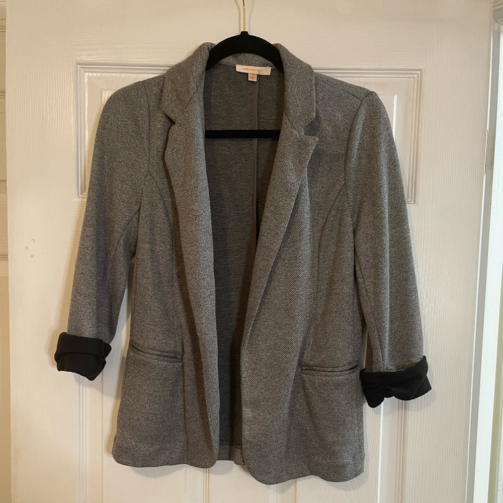 Gray Sweatshirt Blazer